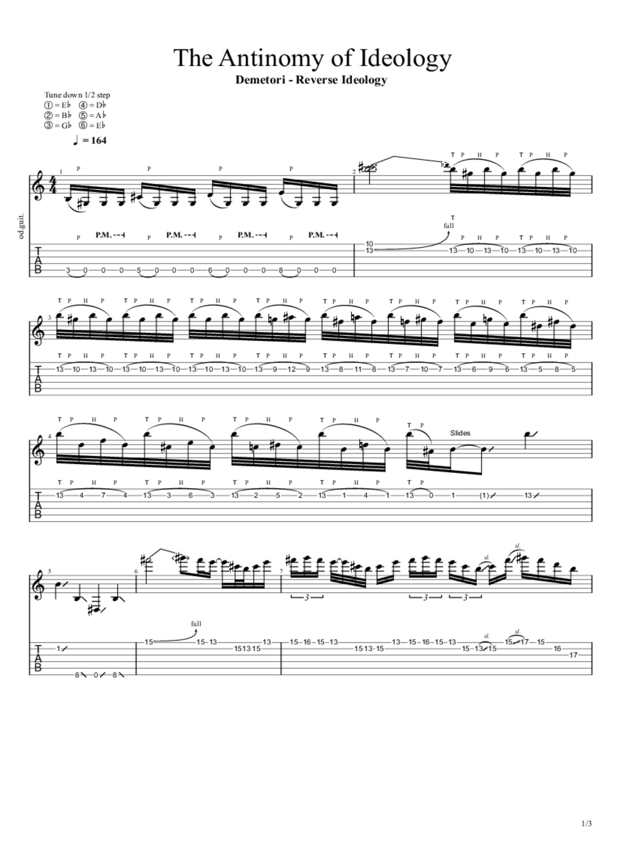 PDF Sample of Demetori - Reverse Ideology ~ The Antinomy of Ideology guitar tab & chords by vicildur.