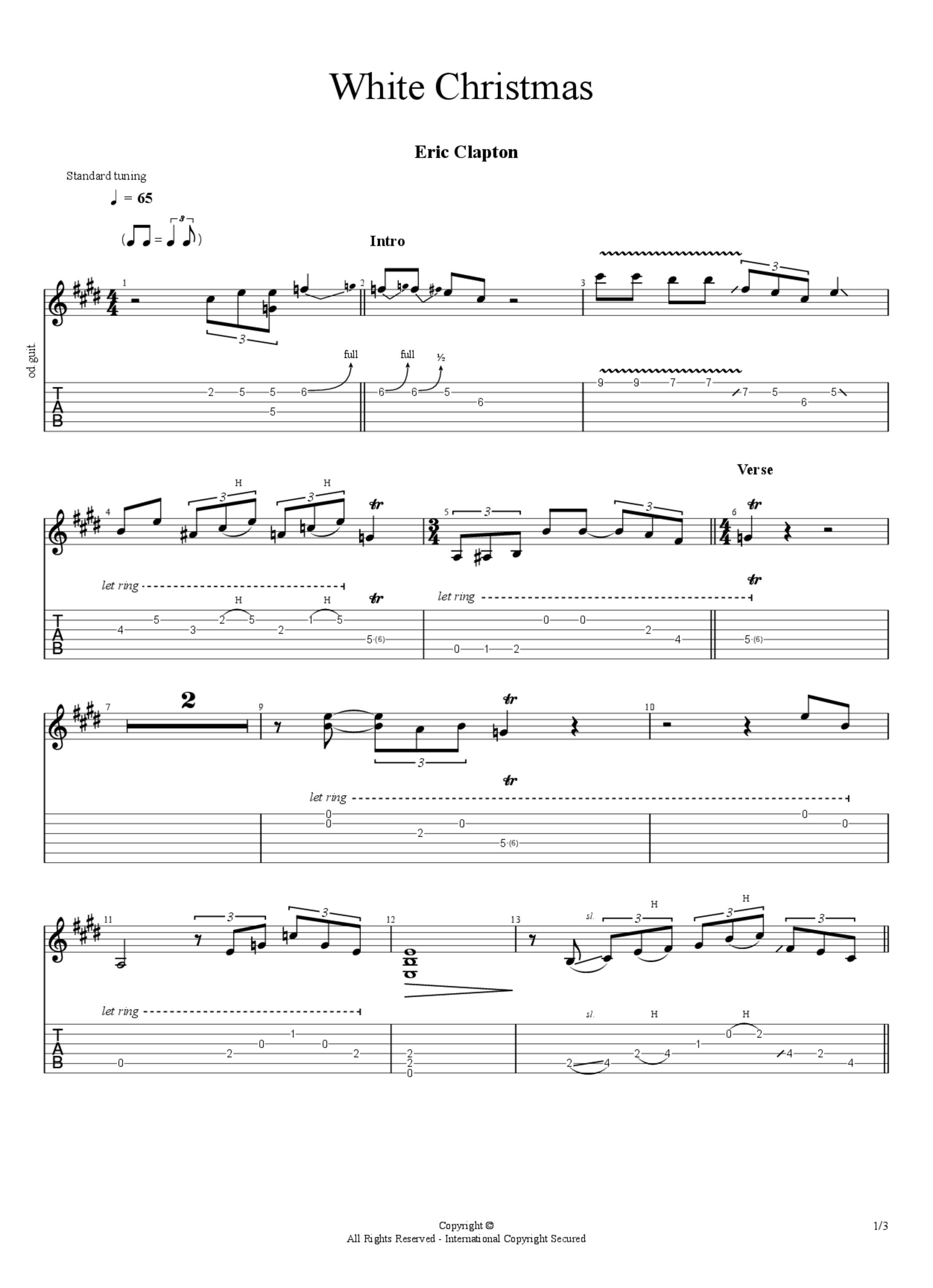 White Christmas Tab Chords Eric Clapton PaidTabs White Christmas Tab Chords Eric Clapton PaidTabs
