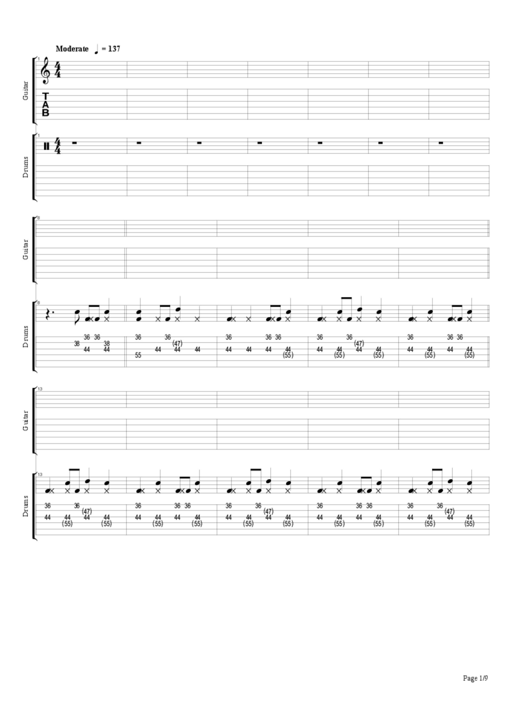 PDF Sample of The Fixx - Read Between The Lines [1986] guitar tab & chords by soundping.