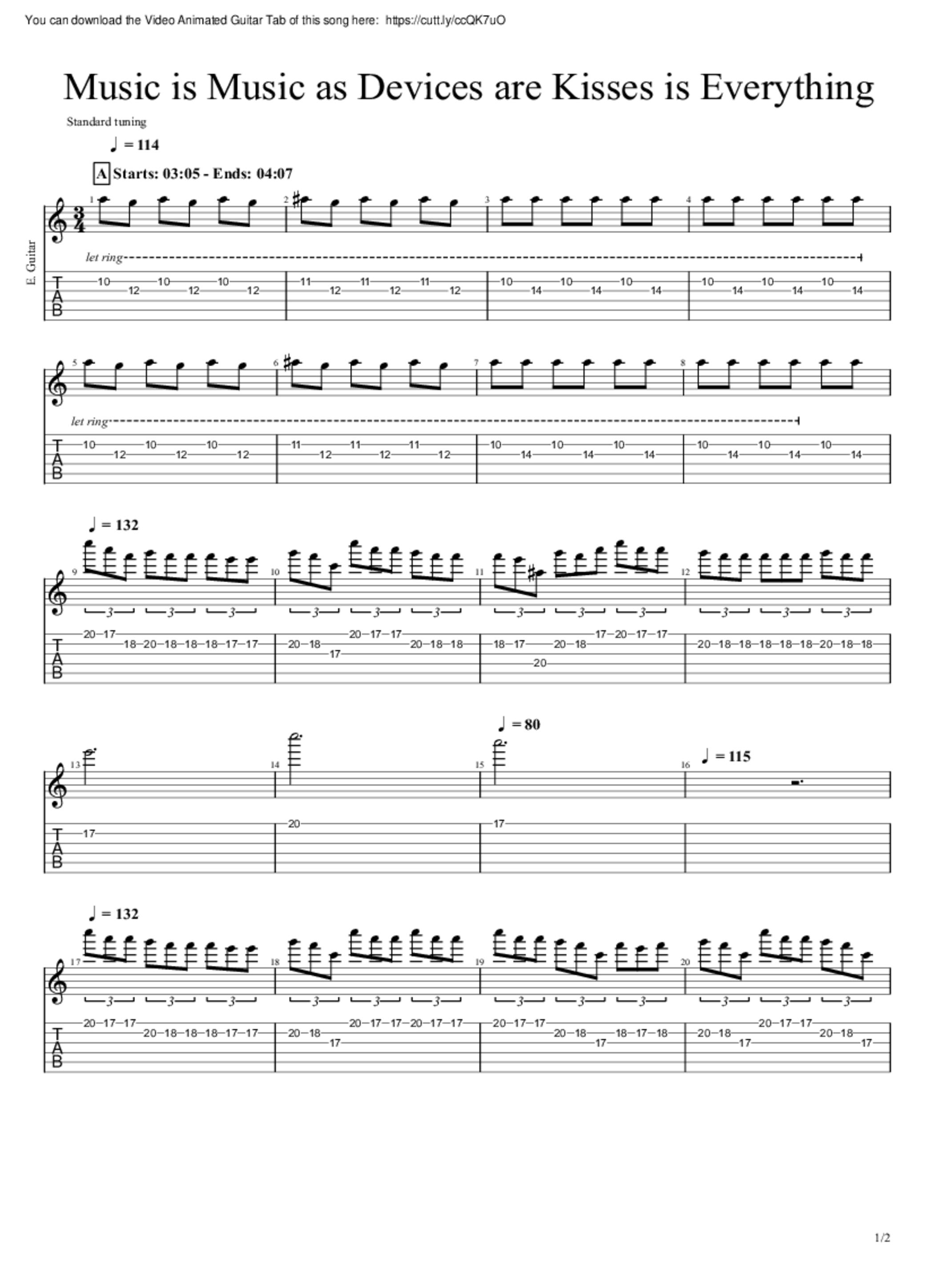 PDF Sample of Music is Music as Devices are Kisses is Everything guitar tab & chords by 65daysofstatic - Topic.