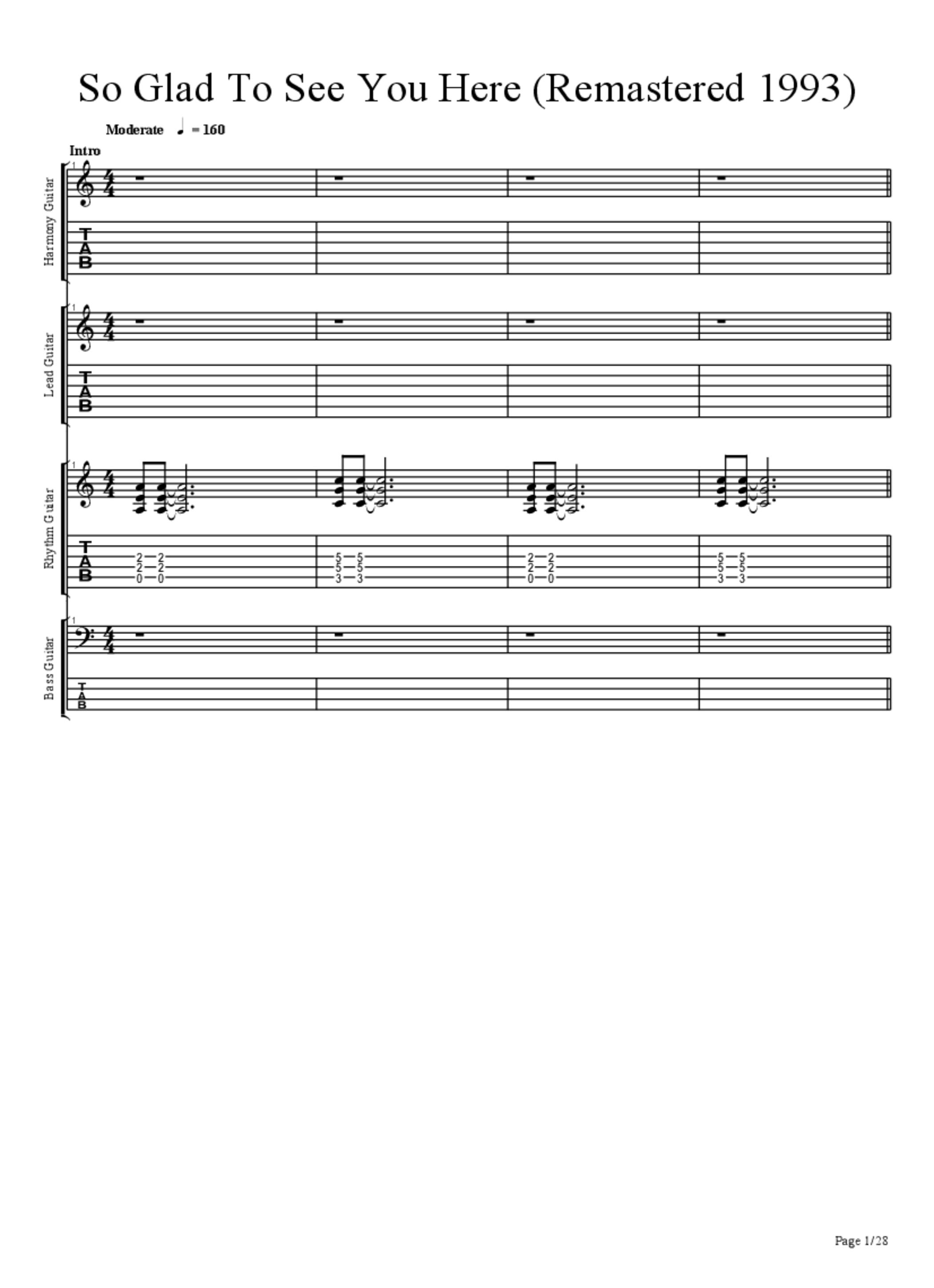 PDF Sample of So Glad To See You Here (Remastered 1993) guitar tab & chords by Paul McCartney - Topic.